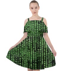 Matrix Technology Tech Data Digital Network Cut Out Shoulders Chiffon Dress by Wegoenart