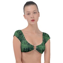 Matrix Technology Tech Data Digital Network Cap Sleeve Ring Bikini Top by Wegoenart