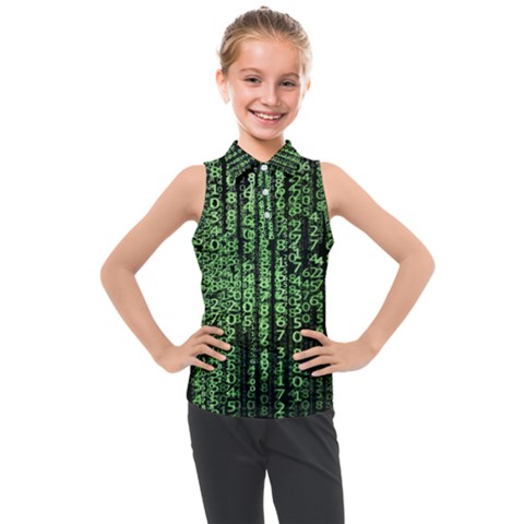 Matrix Technology Tech Data Digital Network Kids  Sleeveless Polo Tee by Wegoenart