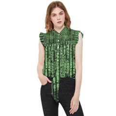 Matrix Technology Tech Data Digital Network Frill Detail Shirt by Wegoenart