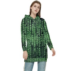 Matrix Technology Tech Data Digital Network Women s Long Oversized Pullover Hoodie by Wegoenart