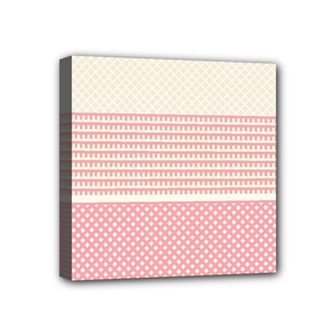 Background Pink Beige Decorative Texture Craft Mini Canvas 4  X 4  (stretched) by Wegoenart