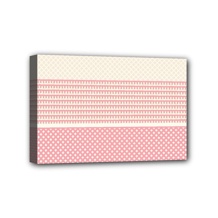 Background Pink Beige Decorative Texture Craft Mini Canvas 6  x 4  (Stretched)