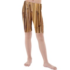 Asian Background Bamboo Kids  Mid Length Swim Shorts by Wegoenart