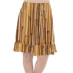 Asian Background Bamboo Fishtail Chiffon Skirt by Wegoenart