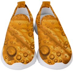 Lime Water Bubbles Macro Light Detail Background Kids  Slip On Sneakers by Wegoenart