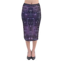 Geometric Art Digital Arts Background Velvet Midi Pencil Skirt by Wegoenart