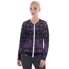 Geometric Art Digital Arts Background Velvet Zip Up Jacket by Wegoenart