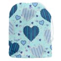 Hearts Pattern Paper Wallpaper Blue Background Drawstring Pouch (3XL) View1