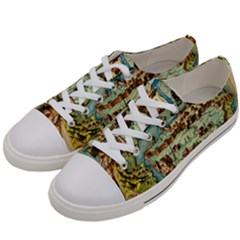 Medeival Ancient Map Fortress Island Seaport Town Women s Low Top Canvas Sneakers by Wegoenart