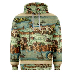 Medeival Ancient Map Fortress Island Seaport Town Men s Overhead Hoodie