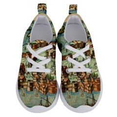 Medeival Ancient Map Fortress Island Seaport Town Running Shoes by Wegoenart