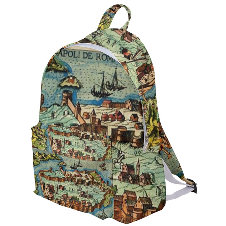 Medeival Ancient Map Fortress Island Seaport Town The Plain Backpack