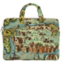 Medeival Ancient Map Fortress Island Seaport Town MacBook Pro 13  Double Pocket Laptop Bag View2