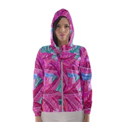 Sheets Tropical Reason Print Pattern Design Women s Hooded Windbreaker by Wegoenart