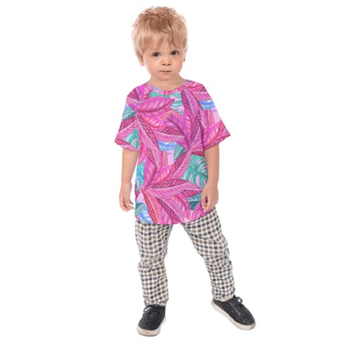 Sheets Tropical Reason Print Pattern Design Kids  Raglan Tee by Wegoenart