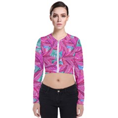 Sheets Tropical Reason Print Pattern Design Long Sleeve Zip Up Bomber Jacket by Wegoenart