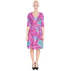 Sheets Tropical Reason Print Pattern Design Wrap Up Cocktail Dress by Wegoenart