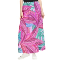 Sheets Tropical Reason Print Pattern Design Maxi Chiffon Skirt by Wegoenart