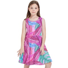 Sheets Tropical Reason Print Pattern Design Kids  Skater Dress by Wegoenart