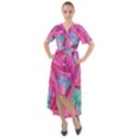 Sheets Tropical Reason Print Pattern Design Front Wrap High Low Dress View1