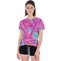 Sheets Tropical Reason Print Pattern Design Open Back Sport Tee View1