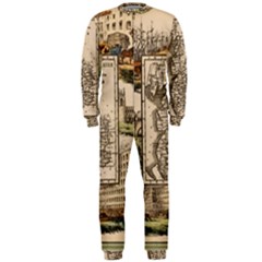 Antique Map Railway Lines Railway Train Char Onepiece Jumpsuit (men) by Wegoenart