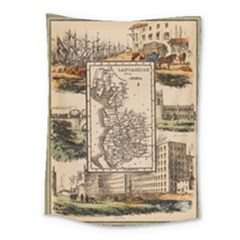 Antique Map Railway Lines Railway Train Char Medium Tapestry by Wegoenart