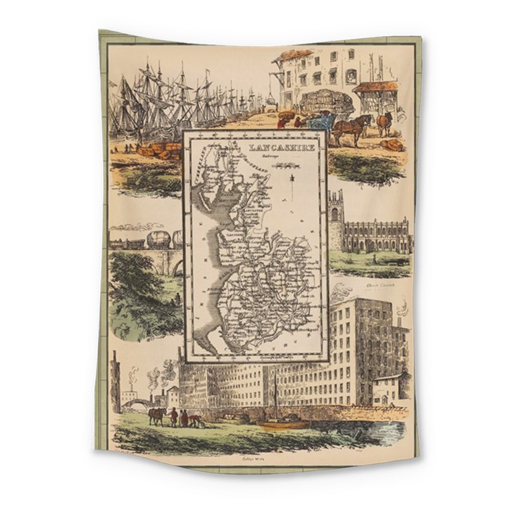 Antique Map Railway Lines Railway Train Char Medium Tapestry