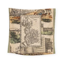 Antique Map Railway Lines Railway Train Char Square Tapestry (small) by Wegoenart