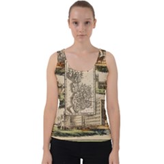 Antique Map Railway Lines Railway Train Char Velvet Tank Top by Wegoenart