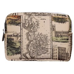 Antique Map Railway Lines Railway Train Char Make Up Pouch (medium)