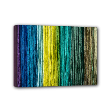 Line Rope Fiber Close Up Multicoloured Background Mini Canvas 7  X 5  (stretched) by Wegoenart