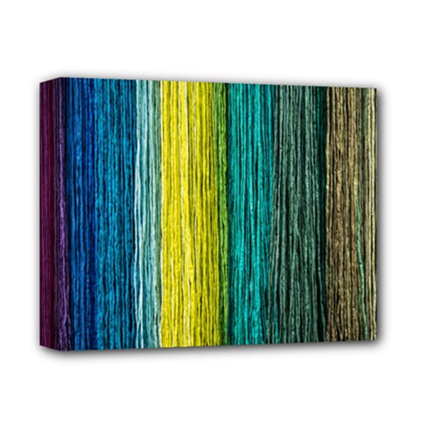 Line Rope Fiber Close Up Multicoloured Background Deluxe Canvas 14  X 11  (stretched) by Wegoenart