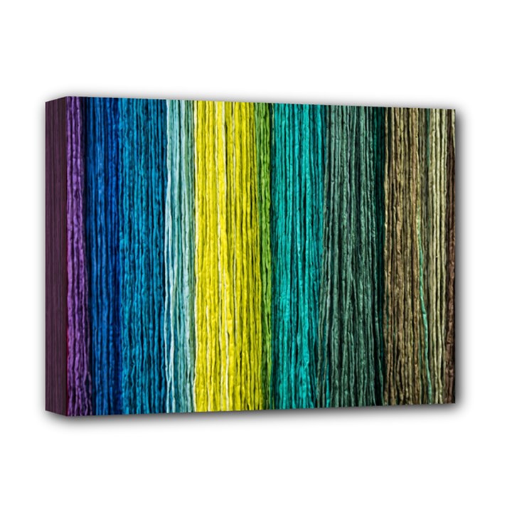 Line Rope Fiber Close Up Multicoloured Background Deluxe Canvas 16  x 12  (Stretched) 