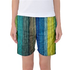 Line Rope Fiber Close Up Multicoloured Background Women s Basketball Shorts by Wegoenart