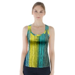 Line Rope Fiber Close Up Multicoloured Background Racer Back Sports Top by Wegoenart