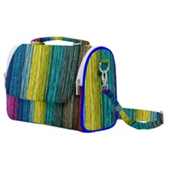 Line Rope Fiber Close Up Multicoloured Background Satchel Shoulder Bag by Wegoenart