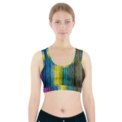 Line Rope Fiber Close Up Multicoloured Background Sports Bra With Pocket by Wegoenart