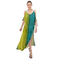 Line Rope Fiber Close Up Multicoloured Background Maxi Chiffon Cover Up Dress by Wegoenart