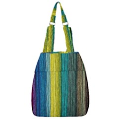 Line Rope Fiber Close Up Multicoloured Background Center Zip Backpack by Wegoenart