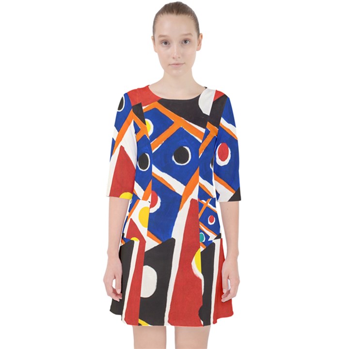 Pattern And Decoration Revisited At The East Side Galleries Quarter Sleeve Pocket Dress