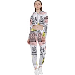 The Park  Pattern Design Cropped Zip Up Lounge Set by Wegoenart