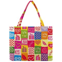 Multicolored Gift Wrap Decor Love Colorful Hearts I Love You Mini Tote Bag by Wegoenart