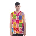 Multicolored Gift Wrap Decor Love Colorful Hearts I Love You Men s Basketball Tank Top View1