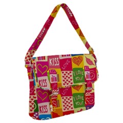 Multicolored Gift Wrap Decor Love Colorful Hearts I Love You Buckle Messenger Bag by Wegoenart