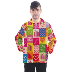 Multicolored Gift Wrap Decor Love Colorful Hearts I Love You Men s Half Zip Pullover by Wegoenart