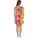 Multicolored Gift Wrap Decor Love Colorful Hearts I Love You Tiered Sleeveless Mini Dress View4