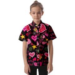 Multicolored Wallpaper, Love Vector Hearts Background Romantic Kids  Short Sleeve Shirt by Wegoenart