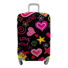 Multicolored Wallpaper, Love Vector Hearts Background Romantic Luggage Cover (small) by Wegoenart